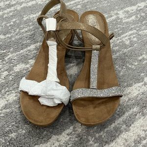 Sequin wedge sandal